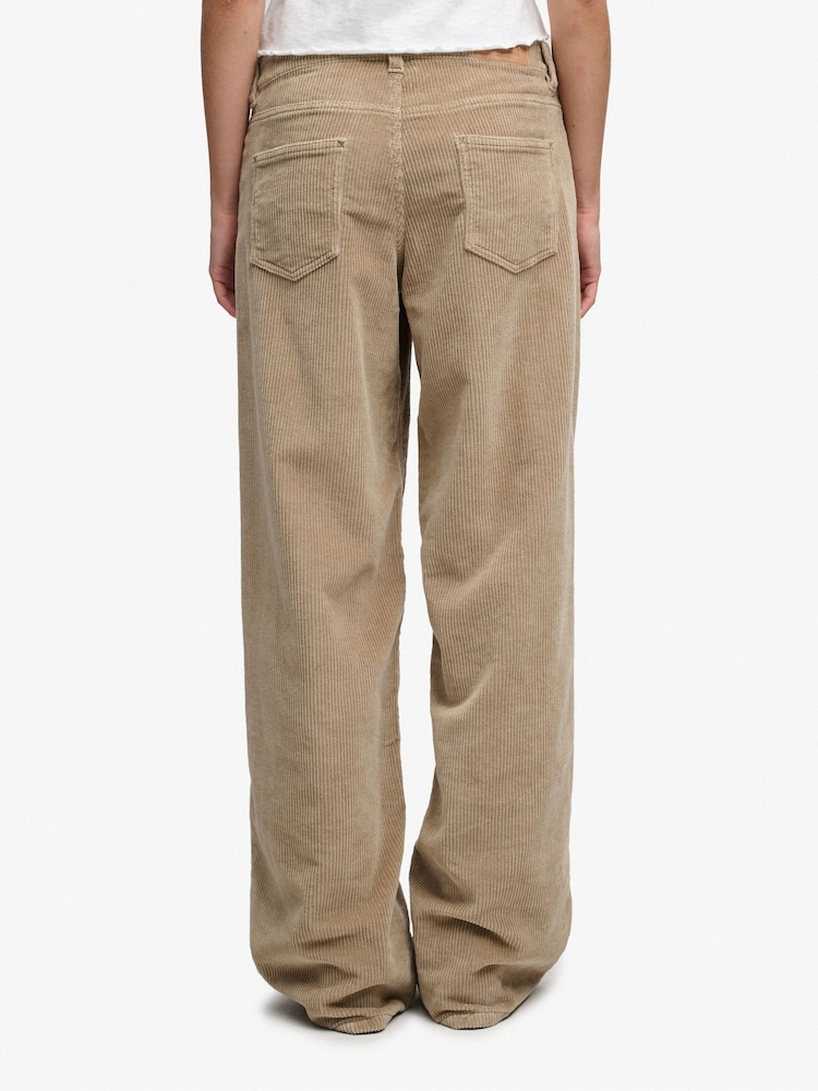 Superdry Tan Brown Mid Baggy Jumbo Cord Trousers - Image 5 of 5