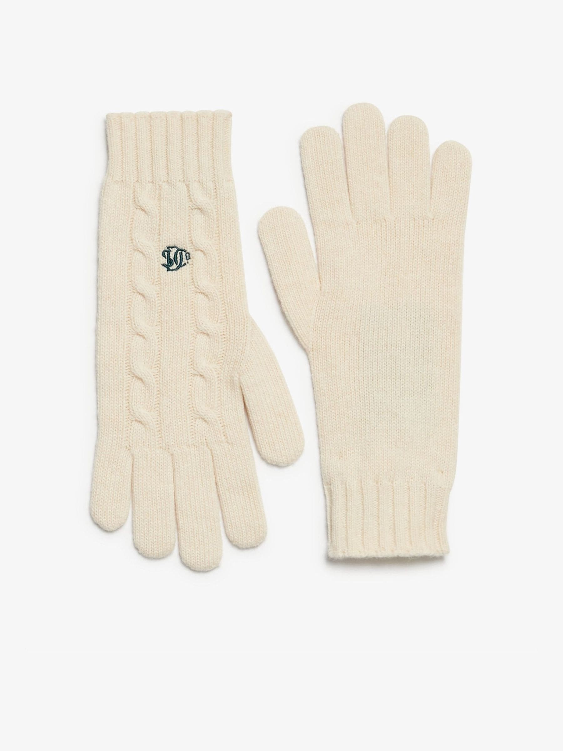 Superdry Women's Natural Premium Cable Gloves - Image 1