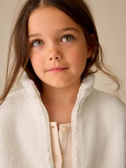 Ecru White Zip Up Borg Jacket (3-16yrs) - Image 4 of 4