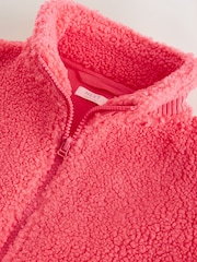 Coral Orange Zip Up Borg Jacket (3-16yrs) - Image 10 of 11