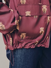 Burgundy Hamish The Highland Cow Shower Resistant Rain Jacket - Image 5 of 8