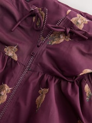 Burgundy Hamish The Highland Cow Shower Resistant Rain Jacket - Image 8 of 8