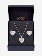 Inicio Sterling Silver Plated Mother of Pearl Tree Of Love Heart Set Gift Box - Image 1 of 2