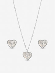 Inicio Sterling Silver Plated Mother of Pearl Tree Of Love Heart Set Gift Box - Image 2 of 2