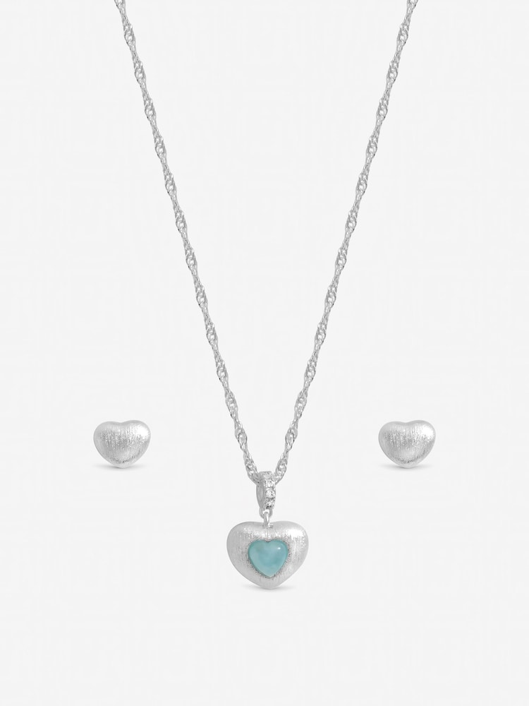 Inicio Silver Satin Heart Set - Gift Box - Image 1 of 2