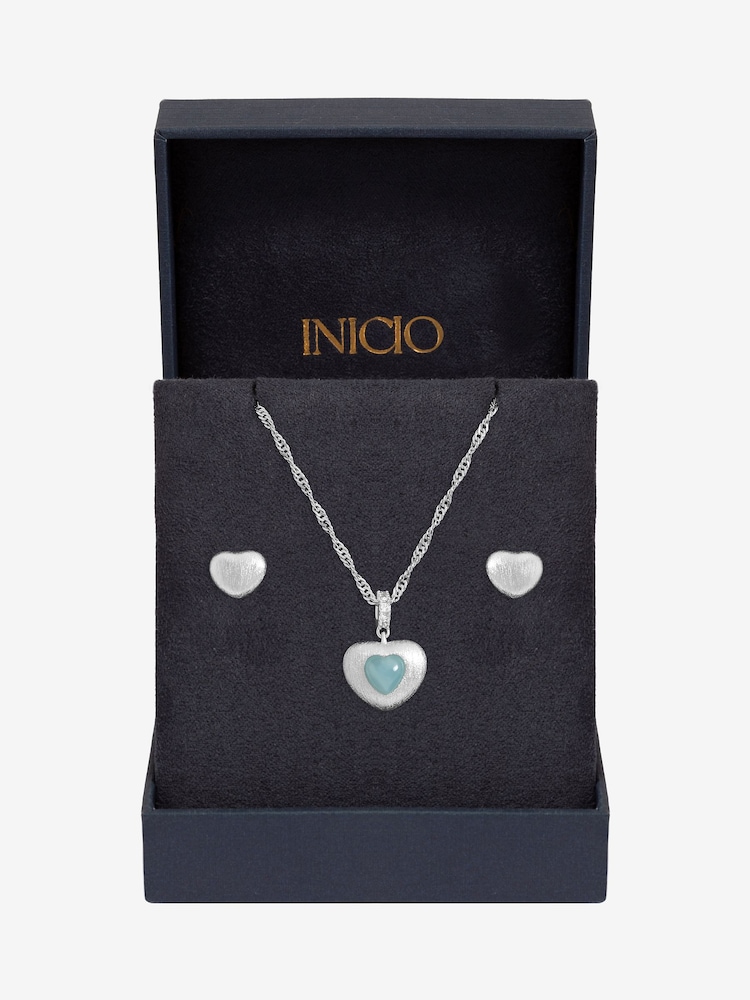 Inicio Silver Satin Heart Set - Gift Box - Image 2 of 2