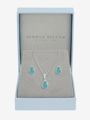 Inicio Silver Turquoise Peardrop Set Gift Box - Image 1 of 2