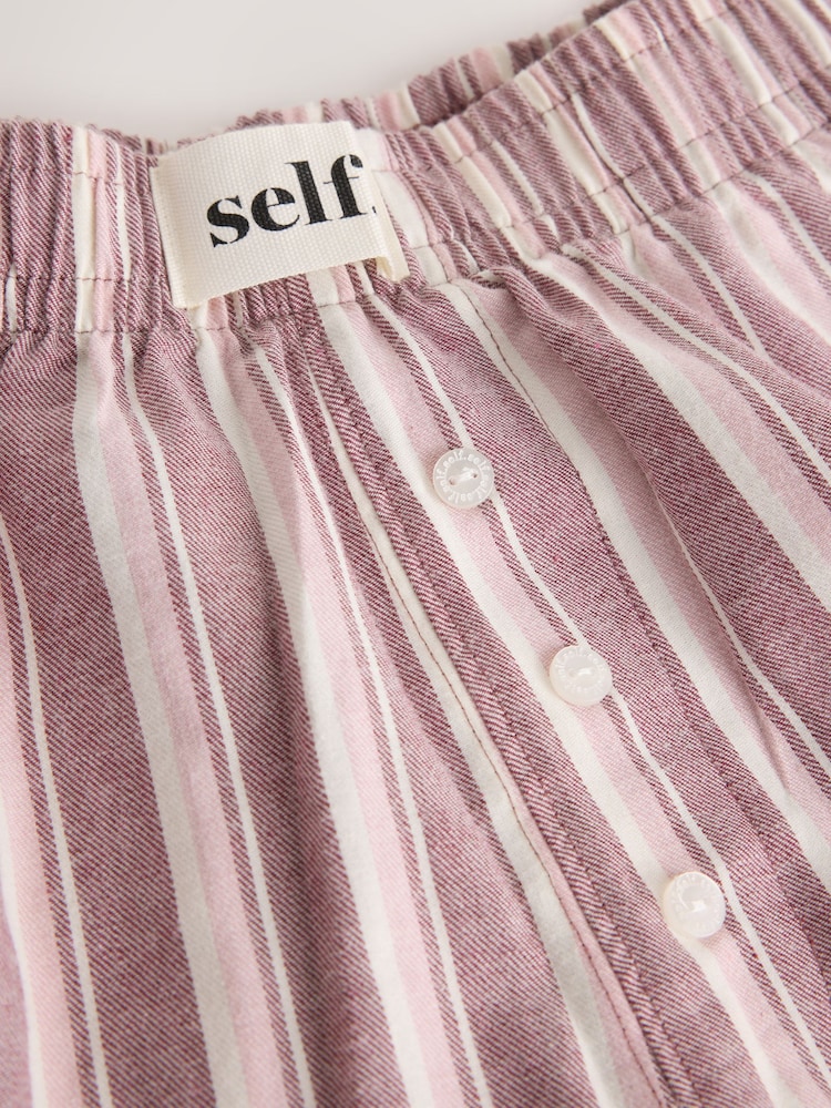 self. Pink Stripe Short Pyjamas Set - Image 3 of 3 self. Pink Stripe Short Pyjamas Set - Image 3 of 3
