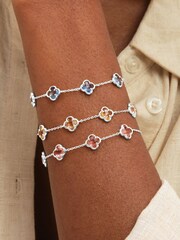 Inicio Sterling Silver Plated Vintage Rose Clover Bracelet - Gift Bracelet - Image 2 of 3