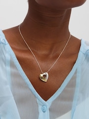 Inicio Silver Two Tone Heart Necklace - Gift Pouch - Image 3 of 3