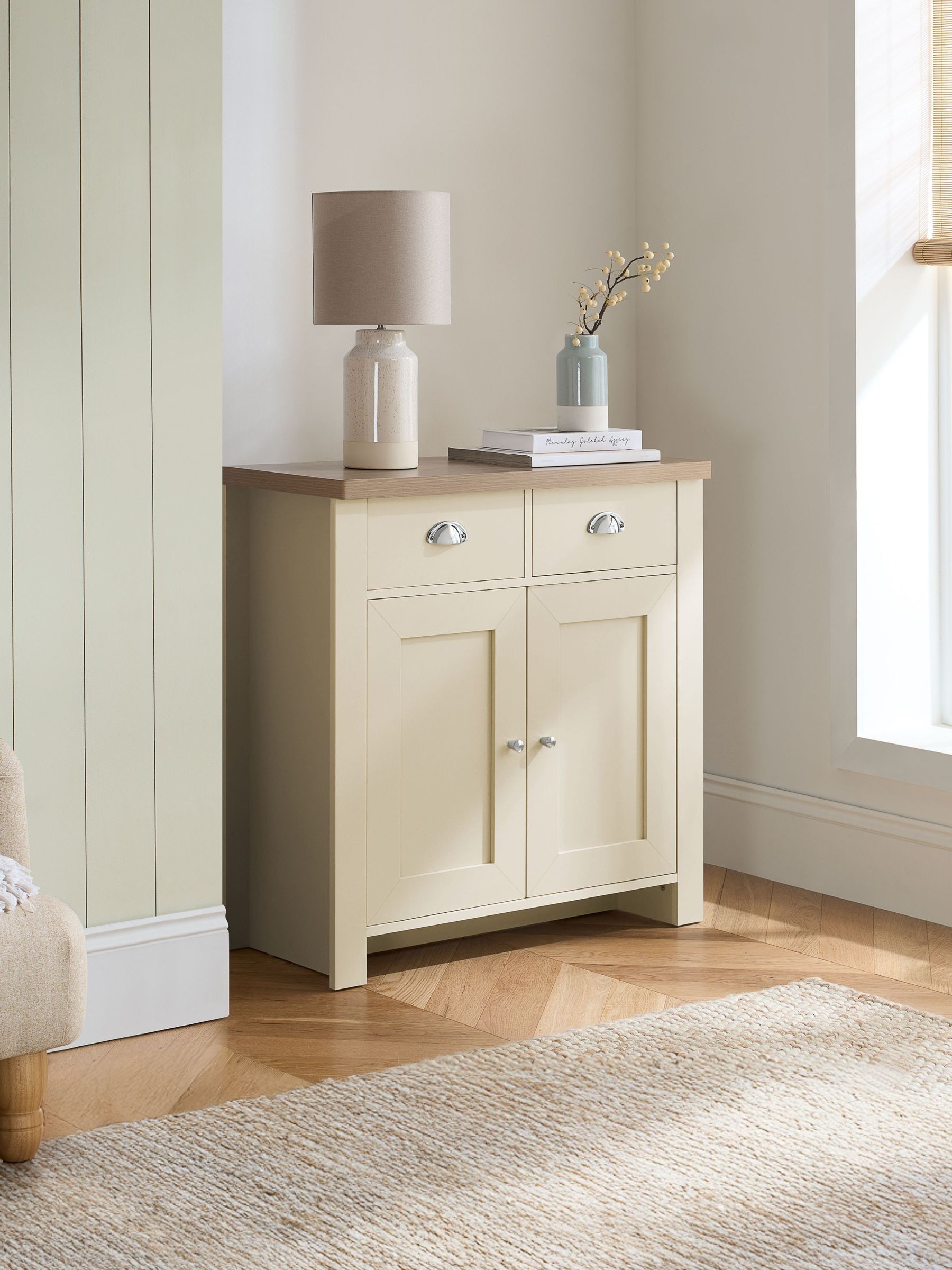 Buy Birlea Cream Highgate 2 Door 2 Drawer Sideboard from the Next