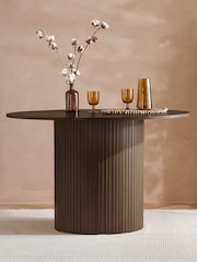 Birlea Walnut Axel Round Fluted Dining Table - Image 1 of 6