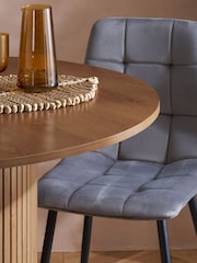 Birlea Walnut Axel Round Fluted Dining Table - Image 4 of 6