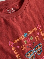 Brown Embroidered Butterfly Long Sleeve Top (3-16yrs) - Image 3 of 5