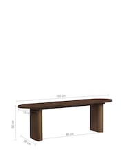 Birlea Walnut Axel Oak Effect Fluted Dining Bench - Image 5 of 7