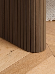 Birlea Walnut Axel Oak Effect Fluted Dining Bench - Image 6 of 7