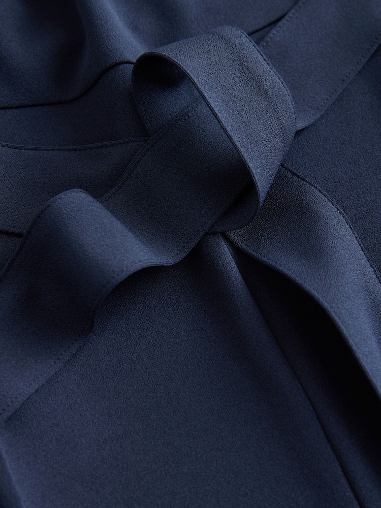 Navy Blue Ruched Occasion Jumpsuit - Image 2 of 3 Navy Blue Ruched Occasion Jumpsuit - Image 2 of 3