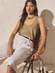 Chocolate Brown N. Premium Skinny Made In Italy Leather Belt - Image 2 of 7