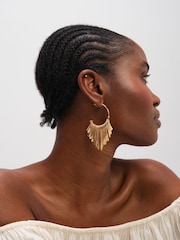 Mood Gold Tone Polished Stick Hoops - Image 2 of 2