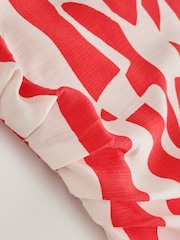 Red/White Sun Stripe Print Longline Bandeau Top - Image 6 of 7