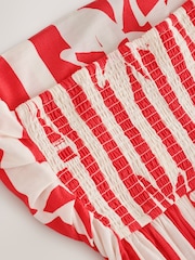Red/White Sun Stripe Print Longline Bandeau Top - Image 7 of 7