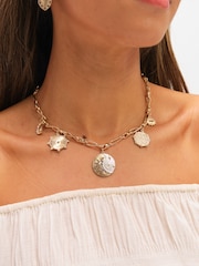 Mood Metallic Two Tone Celestial Charm Necklace - Image 2 of 4