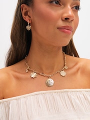 Mood Metallic Two Tone Celestial Charm Necklace - Image 3 of 4