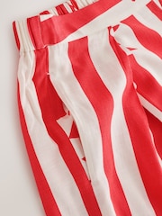 Red/White Stripe Sun Print Pleat Front Wide Leg Trousers - Image 6 of 7