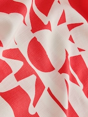 Red/White Stripe Sun Print Pleat Front Wide Leg Trousers - Image 7 of 7
