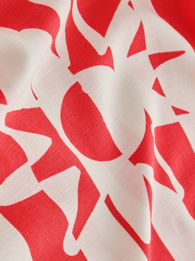 Red/White Stripe Sun Print Pleat Front Wide Leg Trousers - Image 7 of 7 Red/White Stripe Sun Print Pleat Front Wide Leg Trousers - Image 7 of 7