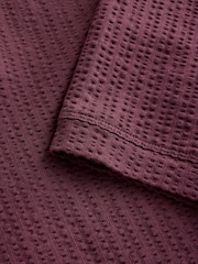 Burgundy Red Seersucker Trophy Neck Textured Polo Shirt - Image 7 of 7