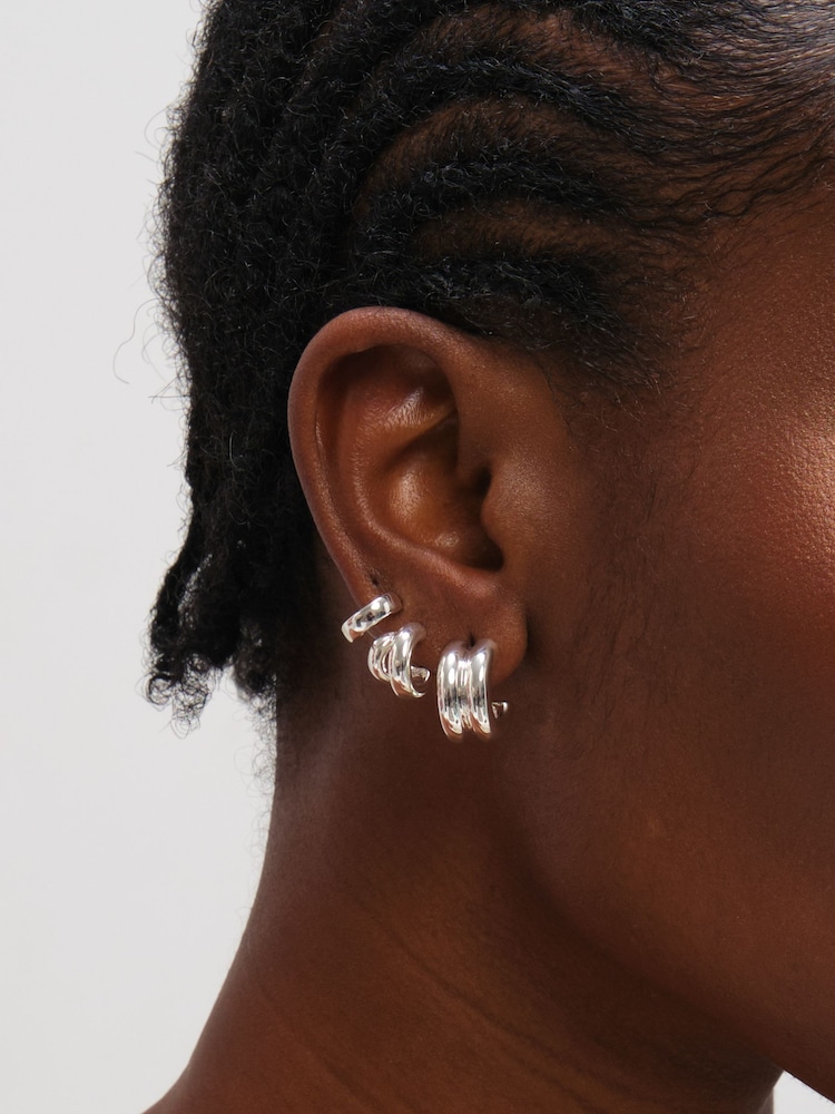 Mood Gold Tone Hoops 3 Pack - Image 2 of 3 Mood Gold Tone Hoops 3 Pack - Image 2 of 3