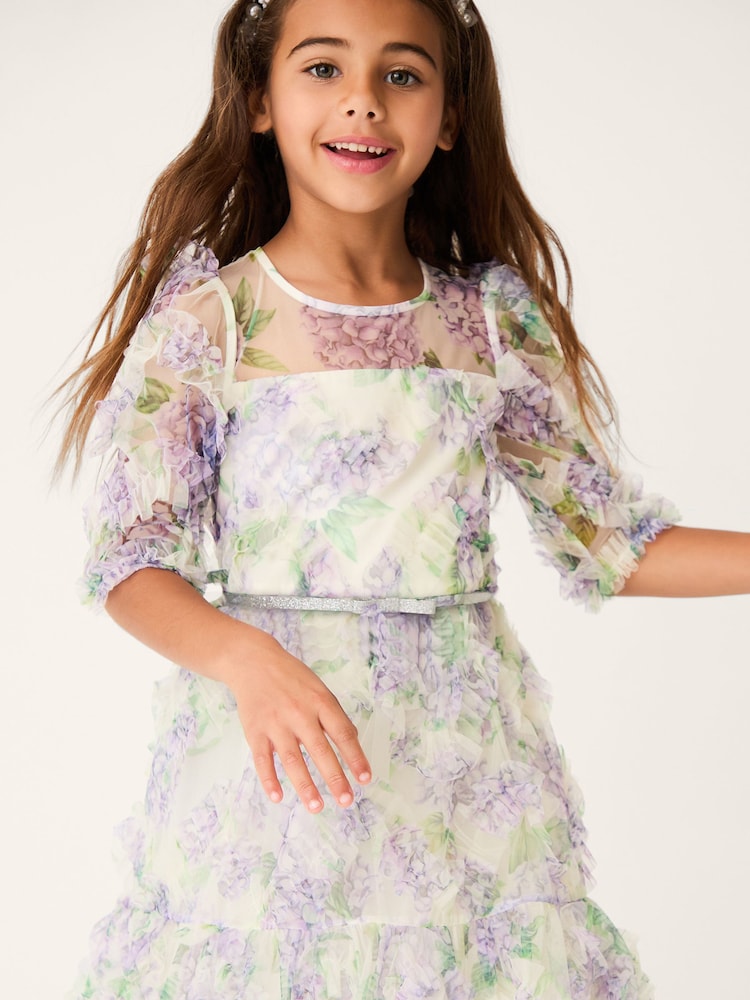Monsoon Hydrangea Ruffle Party Dress - Imaginea 1 din 4