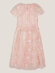 Monsoon Pink Latifa Floral Embellished Party Dress - Image 3 of 4