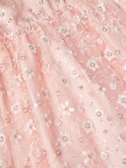 Monsoon Pink Latifa Floral Embellished Party Dress - Image 4 of 4
