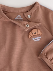Blue/Brown Brunch Club Baby Top and Wide Leg Leggings Set 6 Piece (0mths-2yrs) - Image 12 of 13