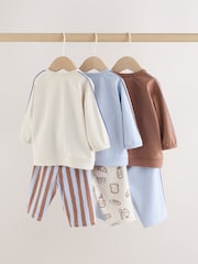 Blue/Brown Brunch Club Baby Top and Wide Leg Leggings Set 6 Piece (0mths-2yrs) - Image 2 of 13