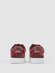 Reiss Maroon Red Emil Suede Slip-On Elasticated Trainers - Image 3 of 4