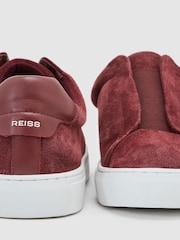 Reiss Maroon Red Emil Suede Slip-On Elasticated Trainers - Image 4 of 4