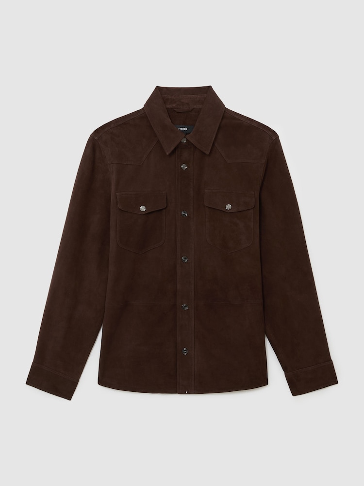 Reiss Finsbury Suede Twin-Pocket Trucker Jacket - Image 2 of 7