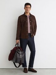 Reiss Finsbury Suede Twin-Pocket Trucker Jacket - Image 3 of 7