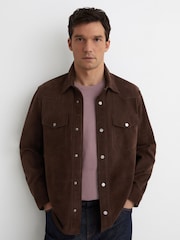 Reiss Finsbury Suede Twin-Pocket Trucker Jacket - Image 6 of 7