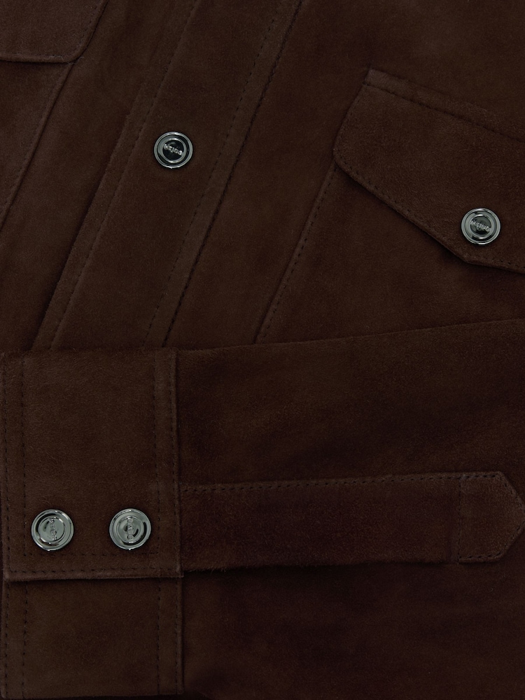 Reiss Finsbury Suede Twin-Pocket Trucker Jacket - Image 7 of 7
