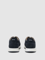 Reiss Dark Navy Grant Bonded-Leather Lightweight Runner Trainers - Image 5 of 6