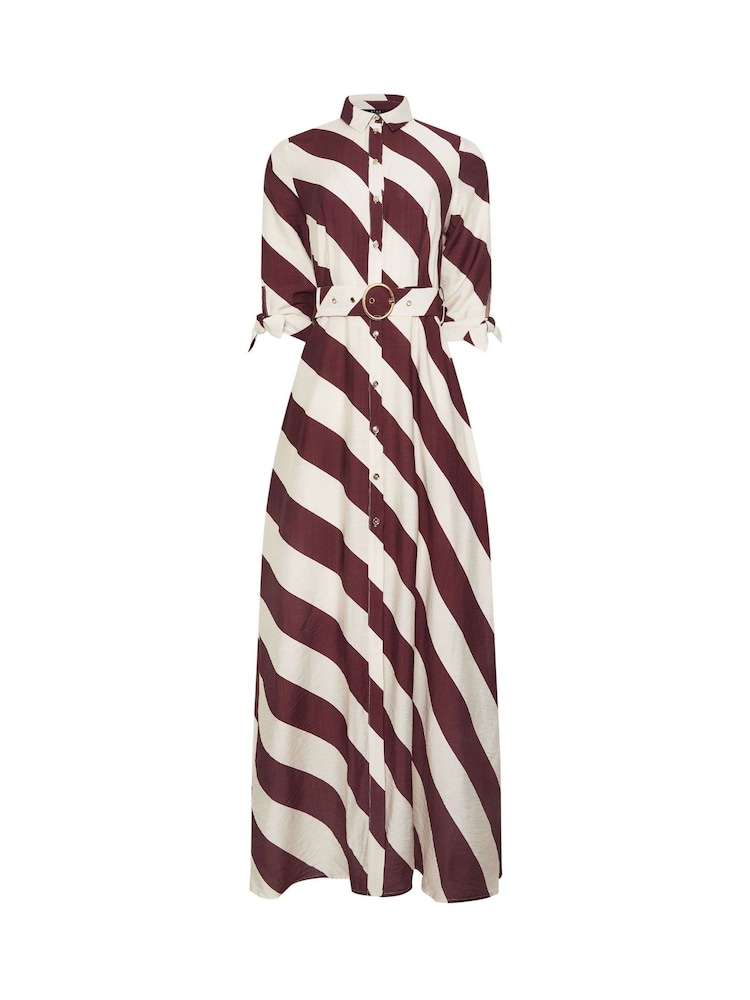 Star by Julien MacDonald Red Printed Stripe Shirt Dress - Image 2 of 2
