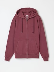 FatFace Hayle Plum Purple Zip Through Hoodie - Image 6 of 6