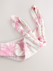 Cream/Pink Floral Tanga High Waist Bikini Bottoms - Image 8 of 8