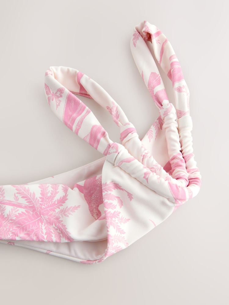 Cream/Pink Floral Tanga High Waist Bikini Bottoms - Image 8 of 8 Cream/Pink Floral Tanga High Waist Bikini Bottoms - Image 8 of 8