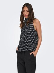 JDY Black Sleeveless Polka Dot Top - Image 4 of 6