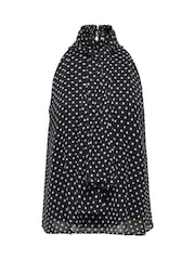 JDY Black Sleeveless Polka Dot Top - Image 5 of 6